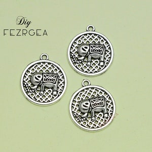 30PCS--18x20mm, Antique silver Elephant charms.Animals pendants.