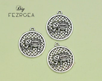 30PCS--18x20mm, Antique silver Elephant charms.Animals pendants.