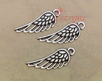 20PCS Antique silver Angel Wing charms. Large Angel Wing pendants. CY414