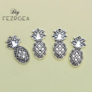 20PCS--24x12mm, Antique silver Pineapple charms. Fruit pendants.