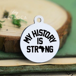 Mon histoire est forte charme en acier inoxydable, personnalisé afrique carte charmes gravés, charmes personnalisés / pendentifs, Collier Bangle Charms