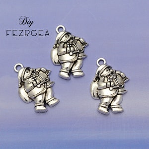 18PCS--15x22mm Antique Silver Santa Claus Gifts Charms Merry Christmas X-mas Pendants For DIY Jewelry Making Finding Supplies Accessories