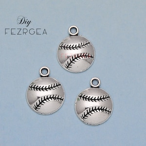 25PCS Antique silver Baseball charms. Sports pendants. CY158