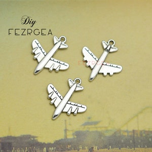 25PCS Antique silver airplane charms. airplane Travel charms pendants. DH9912