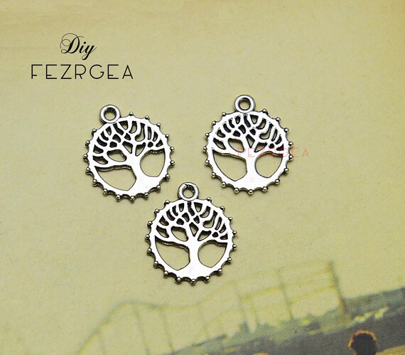 Xanadu Designs Tree Of Life Pendants - 40mm Antiqued Silver Plated (Choose Qty: 5, 10, 20pcs)