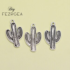 18PCS--26x16mm, Antique silver Cactus charms.Jamaica Cactus pendants.
