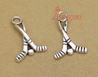 20PCS Antique silver Ice hockey charms. sports pendants. DH92220
