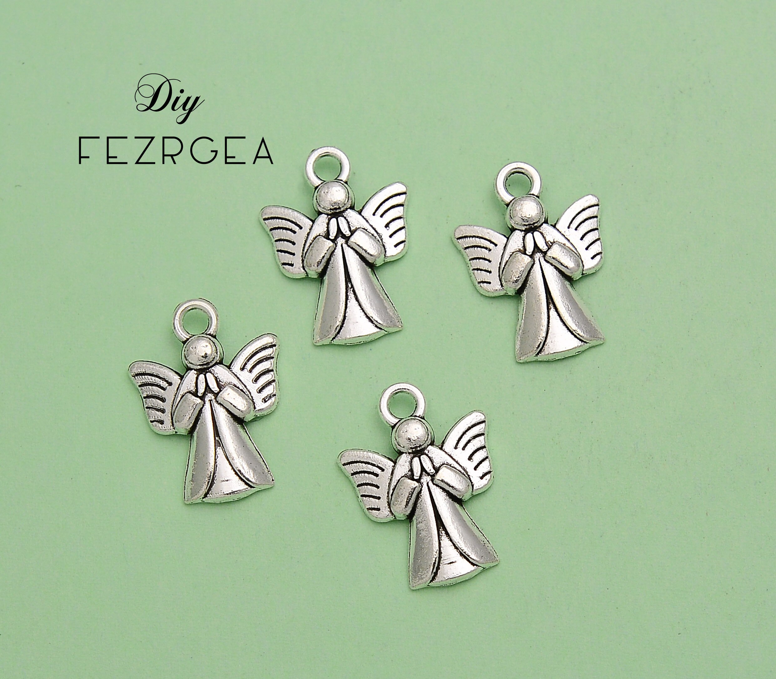 20 Pcs 30mm Tibetan Silver Angel Wing Charms – Metal Alloy For Jewelry Making