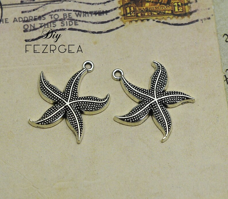 CY13233 Beach Sea pendants 15PCS Antique silver Starfish charms
