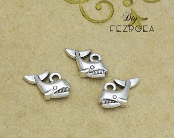 30PCS Antique silver Baby Whale charms. Marine Animals Sea Animals charm sea life  pendants. CY42