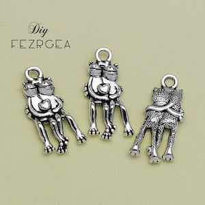 25PCS--24x12mm, Antique silver Frog charms.Lovely Frog pendants.