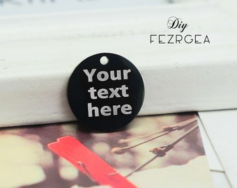 Benutzerdefinierte Edelstahl Charme, personalisierte Laser graviert Charms, Spiegel poliert Edelstahl Anhänger, Armband Charms