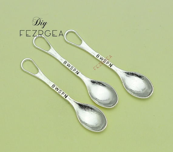 160 Piece Antique Silver Tablespoon Charms - Jewelry Making Supplies For Crafters | Bulk Spoon Pendant Findings