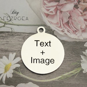 Encanto personalizado del acero inoxidable, encantos grabados con láser personalizado, colgantes de acero inoxidable pulido del espejo, encantos de la pulsera F45