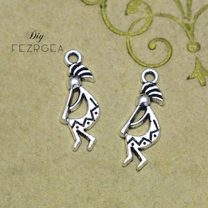 40PCS Antique silver Kokopelli charms.  Kokopelli pendants. CM6124