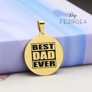 El mejor papá de todos los tiempos, amuletos grabados personalizados para papá, amuletos / colgantes personalizados, amuletos de collar