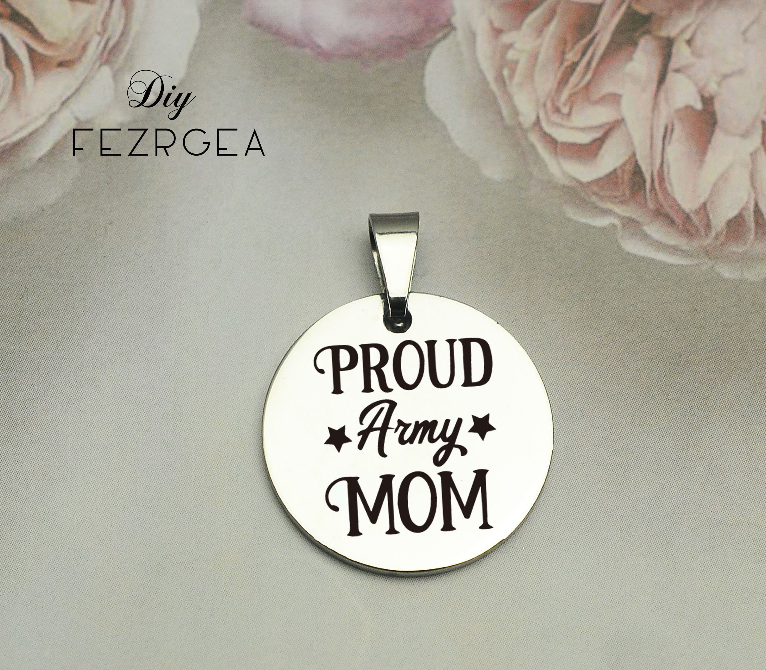 Proud army mom necklace discount