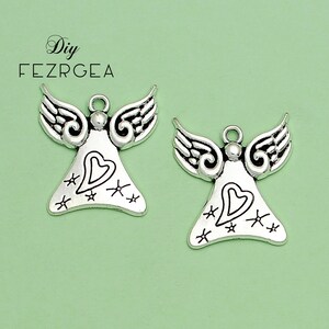 10PCS Antique silver Angel charms. Fairy pendants. DH9927