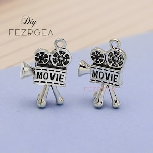 10PCS Antique silver  Movie Camera charms. Movie Camera pendants. CY208