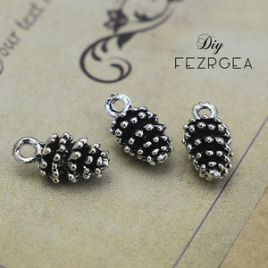 25PCS Antique silver 3D Pine cone charms. Pine cone pendants. CM4903
