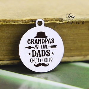 Los abuelos son como el encanto de acero inoxidable, los papás personalizados sólo más frescos grabados encantos, encantos / colgantes personalizados, encantos de brazalete de collar