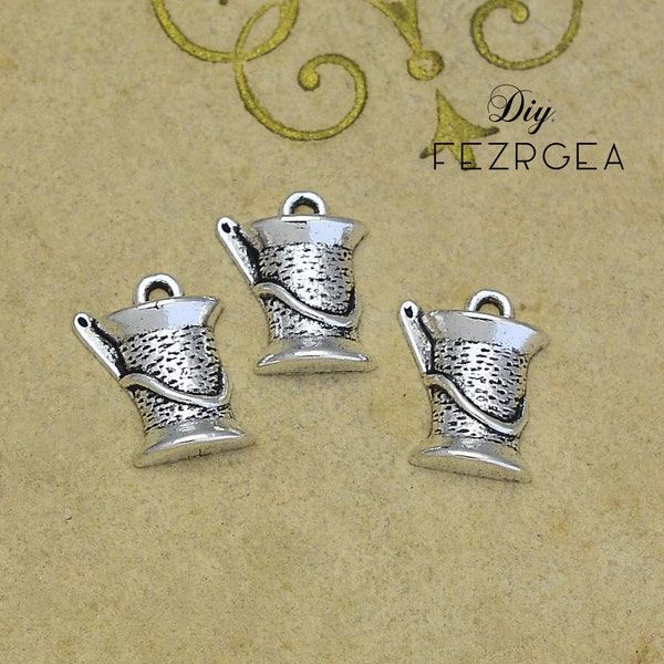 30PCS Antique silver Thread and Needle charms.Sewing pendants. DH9988