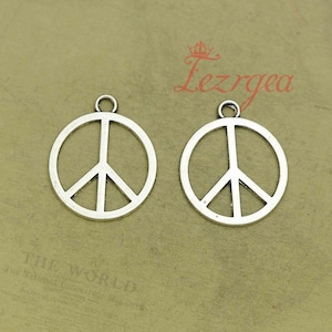 20PCS Antique silver peace Sign charms. peace pendants. CY420