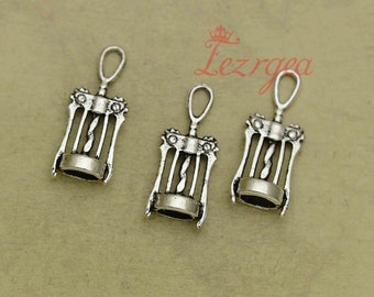 20PCS Antique silver Wine Bottle Opener charms.wine charm 3d pendants. CY351