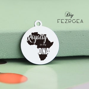Africa carte Stainless Steel Charm, Personalized Black lives matter Graved Charms, Custom charms/Pendants,Collier Charms WE865