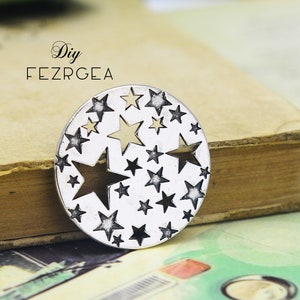3PCS Antique silver Star charms. Open Stars  pendants. CM640