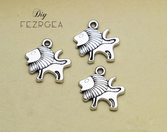 30 PCS--18x17mm, antik Silber Löwe Charms. Tier Anhänger.