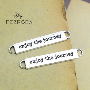 15PCS Antique silver Enjoy the journey Connectors.Letters pendants.CY3473
