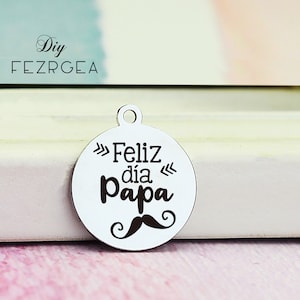 Papa Acero Inoxidable Encanto,Padre personalizado el mito de la leyenda Encantos grabados,Encantos personalizados / Colgantes