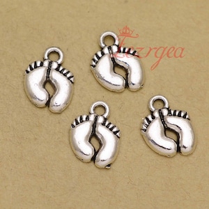 50PCS Antique silver baby feet charms.body pendants. DH9967