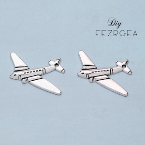 20PCS--22X23mm Antique silver airplane charms. airplane Travel charms pendants.