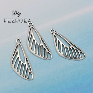 20pcs 29x12mm Antico argento cave cicada ali Charms, ciondolo per gioielli che fanno risultati di gioielli fai-da-te