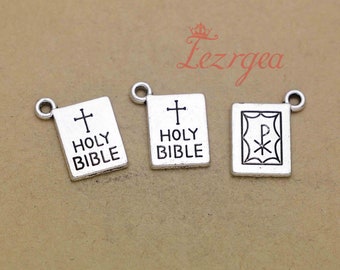 15PCS Antique silver Holy Bible charms. Religion pendants. CY295