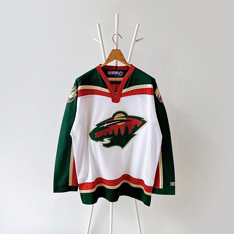 Sweat Vintage Minnesota Wild Années 90 – NHL Hockey, Col Rond, Multicolore