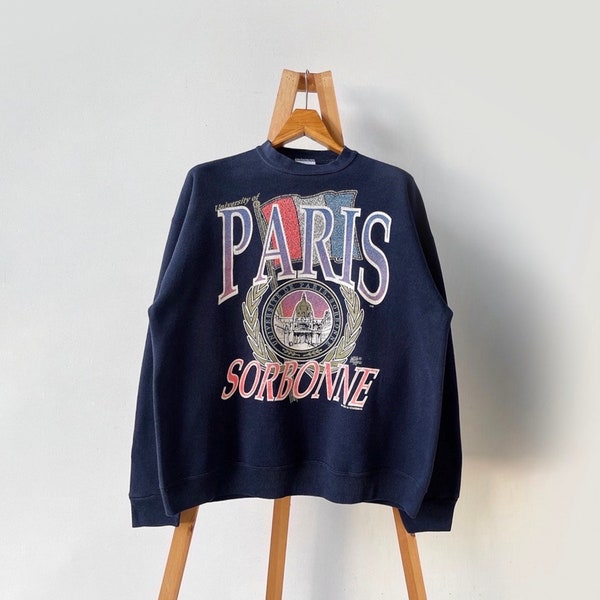 90er Jahre Universität von Paris Sorbonne Crewneck Sweatshirt/ L