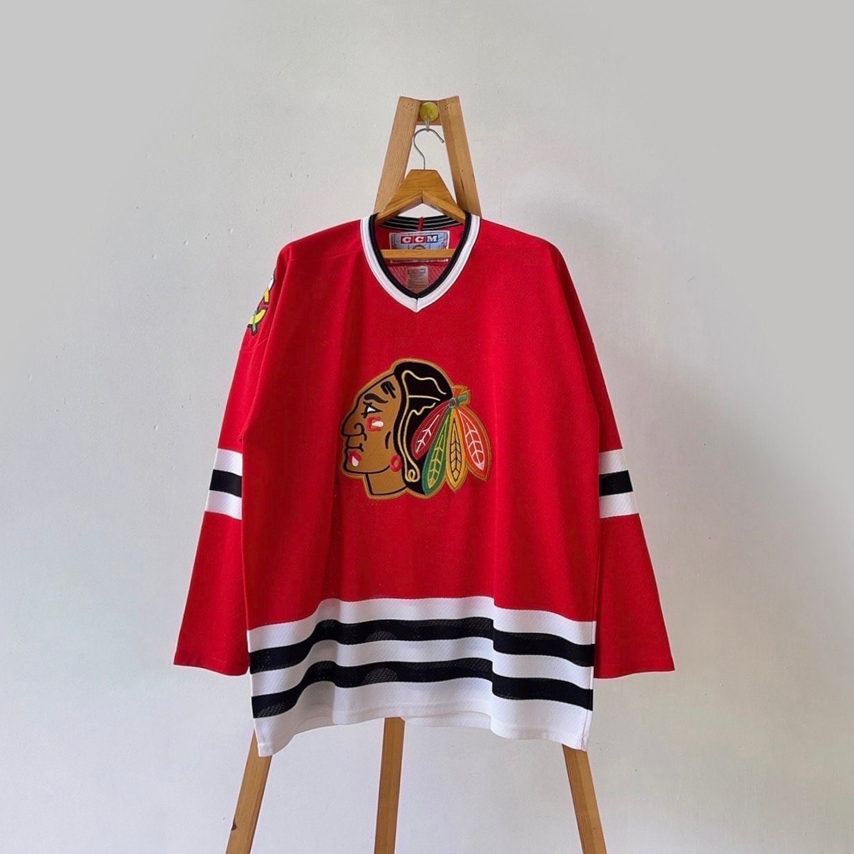 90s Chicago Blackhawks NHL Jersey L Etsy UK