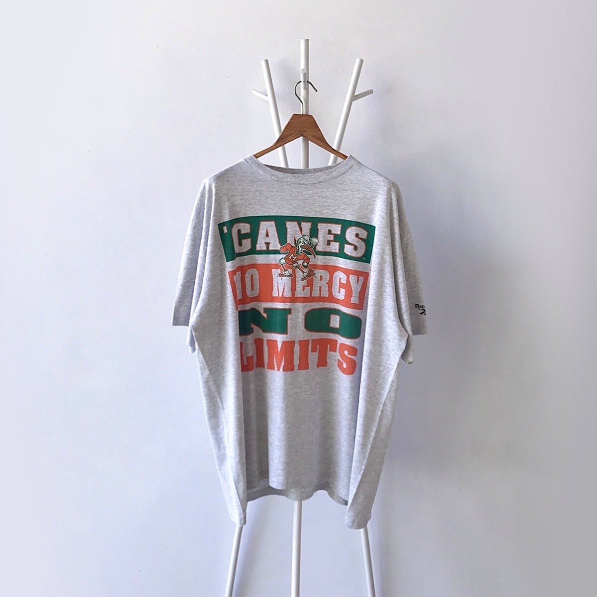 Youth Champion Gray Miami Hurricanes Stacked Logo Long Sleeve Football T-Shirt Size: Large