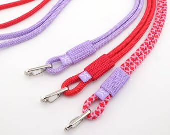 Lanyard, key strap, phone chain, ID badge strap, 1 m, with carabiner, red, pink, purple