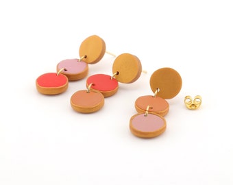 small earrings made of polymer clay "confetti"