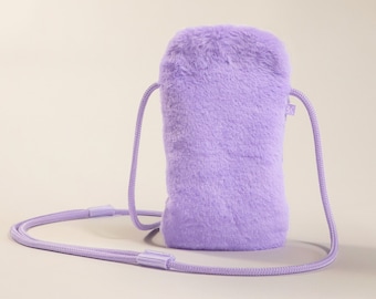 Cell phone bag made of plush “lilac cozybag”