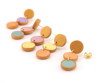 small earrings made of polymer clay "confetti"