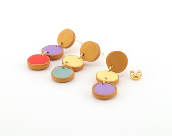 small earrings made of polymer clay "confetti"