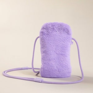 Cell phone bag made of plush lilac cozybag image 1