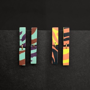 small earrings made of polymer clay, &quot;safari&quot;