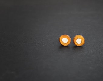 Ear studs made of polymer clay, "Fish Eye"