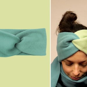 warm headband 100% cotton fleece image 1